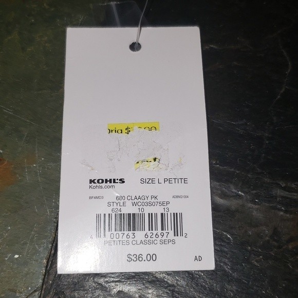 Croft&Barrow Checkered Button Up The Extra Cozy Cardigan - Picture 7 of 7